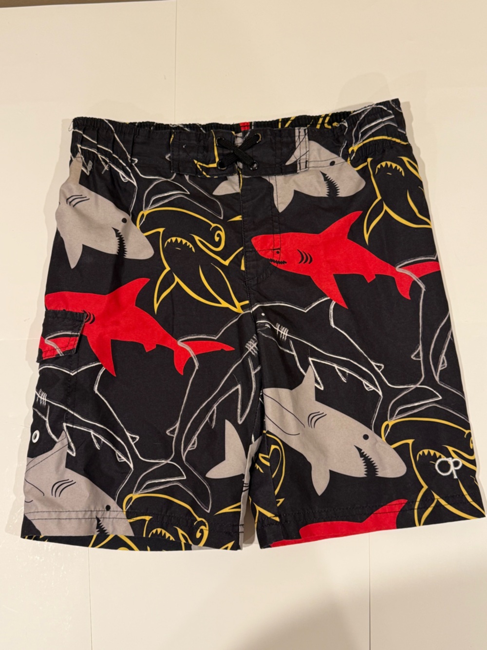OP Swim Trunks Boys Size Small 6/7 Sharks